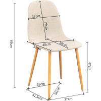 Juego de 4 sillas de comedor con asiento y respaldo suaves, con patas de metal macizo, para sala de estar, dormitorio, cocina o comedor, ante marrón - details 48