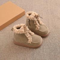 Botas cortas antideslizantes para niñas, zapatos versátiles de cuero y algodón, fondo suave, moda de estilo coreano, invierno, 2024 - details 4