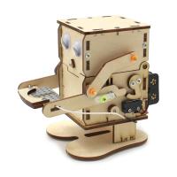 Robot que come monedas, modelo de madera DIY, enseñanza, aprendizaje, Stem, Kit de proyecto para niños, experimento de ciencia - details 1