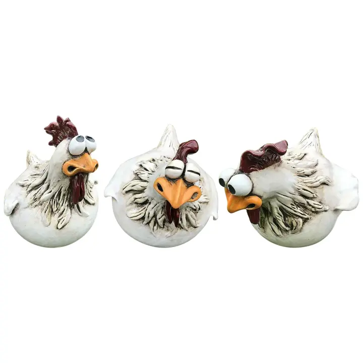 Decoración de valla de pollo divertida para jardín, granja, escultura de gallina, artesanía de arte - 1