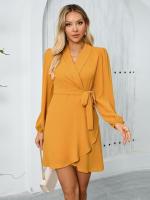 Color sólido nuevo en vestido de manga larga para mujer con volantes en ventas G A Line vestidos elegantes y bonitos para mujer fiesta completa de moda Y2k X - details 13