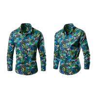 Camisa floral de entretenimiento de moda casual para hombre Camisa de algodón de manga larga - details 7