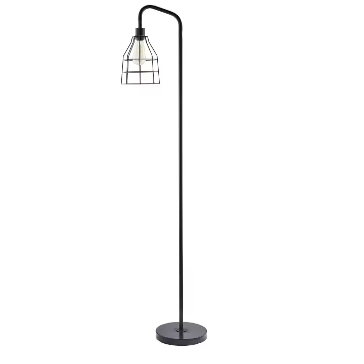 Goeco-Lámpara de Pie Industrial Moderna para sala de estar, E27, interruptor de pie para dormitorio, oficina, forma de jaula vintage - 1