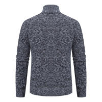 Autumn And Winter New Jersey Men's Casual Sports Coat Solid Color Stand Collar Wweater Grab Fleece Warm Zipper Cardigan - details 6