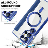 Flip para Samsung Galaxy edge Ultra, FE, S25 S24 S23 S22 Plus, Funda Protectora Gaanoplastia con Cepillo Magnético Antirrobo - details 5