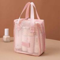 Bolsa de cosméticos de malla de Color sólido portátil, bolsa de maquillaje transparente con cremallera, bolsa de almacenamiento, bolsa de maquillaje para almohada para mujer - details 11