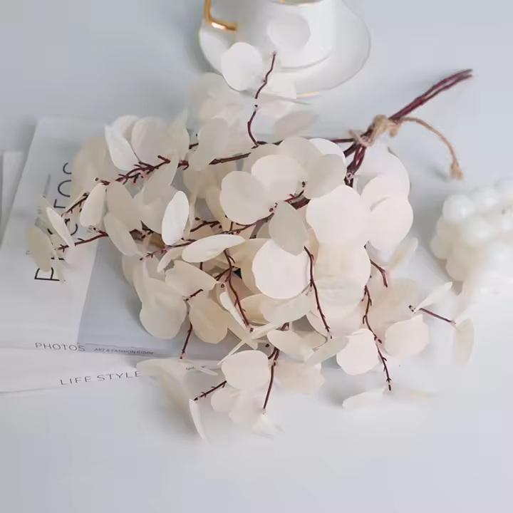 Ramas de eucalipto artificiales de 41cm, hojas de eucalipto falsas realistas que no se decoloran, plantas de simulación hechas a mano, decoración de Hotel de boda - 1