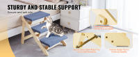 SucceBuy Escaleras para mascotas de madera/escalones para mascotas, diseño de madera plegable 2 en 1 para camas, sofás y coches. Escaleras y rampa para perros - details 2