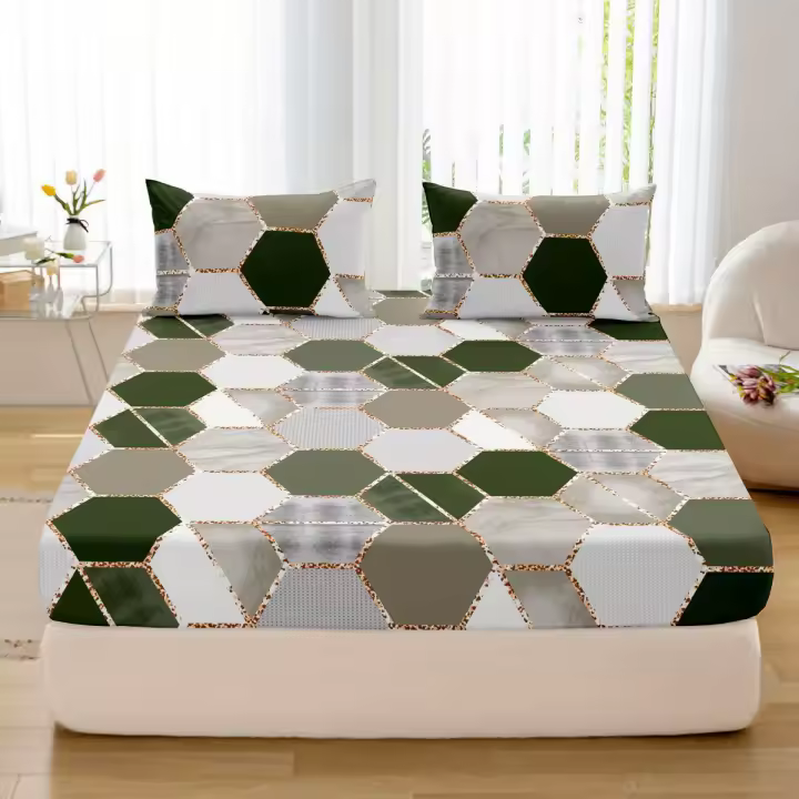 Juego De Sábanas Ajustables De 3 Piezas, Juego De Cama Con Estampado Multicolor, Suave, Cómodo Y Transpirable - 1