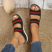 Women Wedge Slide Sandals Open Toe Slip On Arch Support Shoes Casual Outdoor Slides - details 1