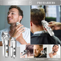 Hatteker-cortadora de pelo profesional inalámbrica para hombre, máquina eléctrica de Metal para cortar Cabello, 18 piezas - details 0