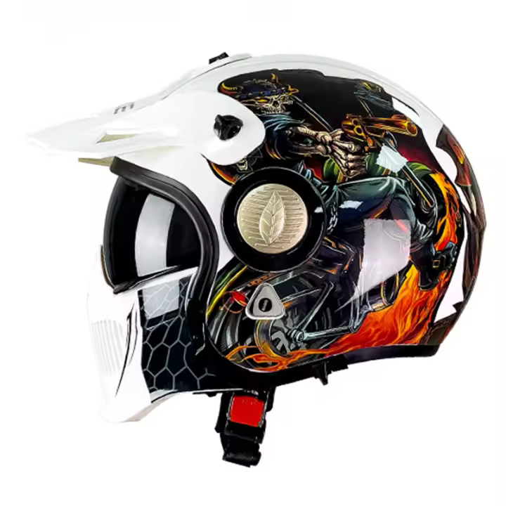 Casco trail moto hombre Retro mujer aire libre MX Carreras de Locomotora - 1