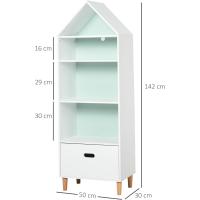 Madera para Niños para Libros Juguetes DVD con 4 Estantes 1 Cajón Tablero de 2 Colores Diseño - details 1