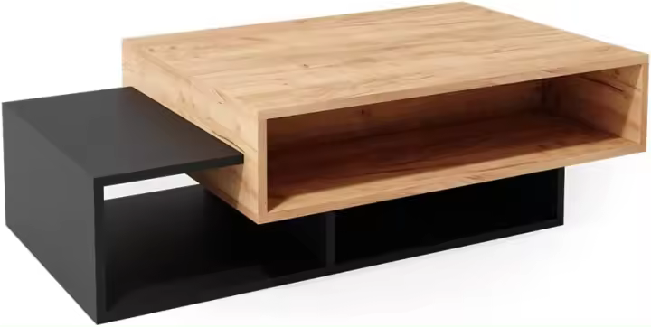 Mesa de Centro Bari, Antracita/Roble Dorado, 105 x 60 cm - 1