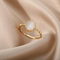 Anillo de Acero Inoxidable de Color Oro Joyería Estética de Boda para Parejas Envío Gratis - details 2