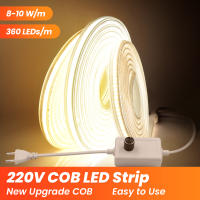 Cinta LED COB 220V con Enchufe de Dimmer 360 Leds/m Regulable Impermeable Iluminación Lineal 3000K 4000K 6000K Marca XUNATA Hecha en China - details 6