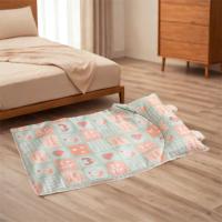 Alfombra refrescante para mascotas con diseño de dibujos animados, resistente a los arañazos, transpirable, antideslizante, de seda de hielo, lavable, para perros y gatos de verano. - details 1