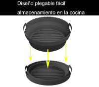 Cesta de silicona para freidora de aire, accesorio redondo, reutilizable, plegable, sin Bpa, 20cm/22cm - details 5