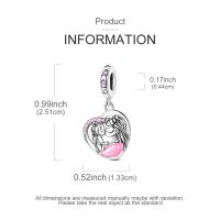 Abalorios de Plata 925 con Forma de Corazón de Amor Maternal Rosa, Compatibles con Pulseras Originales de Plata 925, Abalorios para Mujer, Joyería, Manualidades, Regalos - details 4