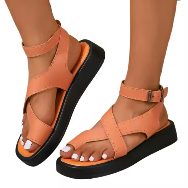Sandalias planas estilo romano para mujer, zapatos de verano - 1