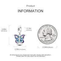 Las cuentas de mariposa de circonio en plata con joyas de estrella azul y luna son para pulseras - details 4