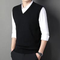 Chaleco tejido con cuello en V para hombre, suéter cálido informal a la moda, Top versátil, Color sólido, novedad de Otoño Invierno 2024 - details 9