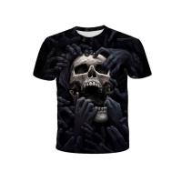 Camiseta 3D De Hombre Con Estampado De Calavera Talla Grande Estilo Casual Verano Manga Corta Transpirable Ropa Diaria - details 7