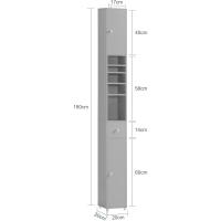 Mueble de Baño de Alto Estante Estanterías con 2 Puertas y Cajón Blanco Tamaño 20x20x180cm - details 21