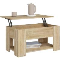 Mesa de centro, mesa auxiliar, consola lateral, salón, sofá, sala de estar, cafetería, muebles, mobiliario, madera contrachapada blanca, 79x49x41 cm - details 48