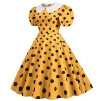 Elegante Vestido de Verano Manga Corta con Volantes Cuello Peter Pan Vintage A-e Midi Largo - details 28