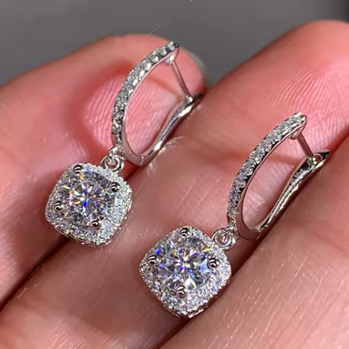 Andara Pendientes Largos de Plata Esterlina  con Cuentas de Flecos Joyería de Moda de Boda para Mujeres - 1