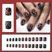 Uñas postizas negras con temática de Halloween, uñas postizas a prueba de salpicaduras para ropa de actuación en escenario - details 1