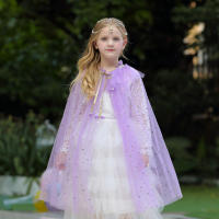 Girl Costume Children Elegant Dress Cape Kids Christmas Halloween Party Supply Girl Tulle Cloak Elsa Rapunzel Cosplay Accessory - details 22