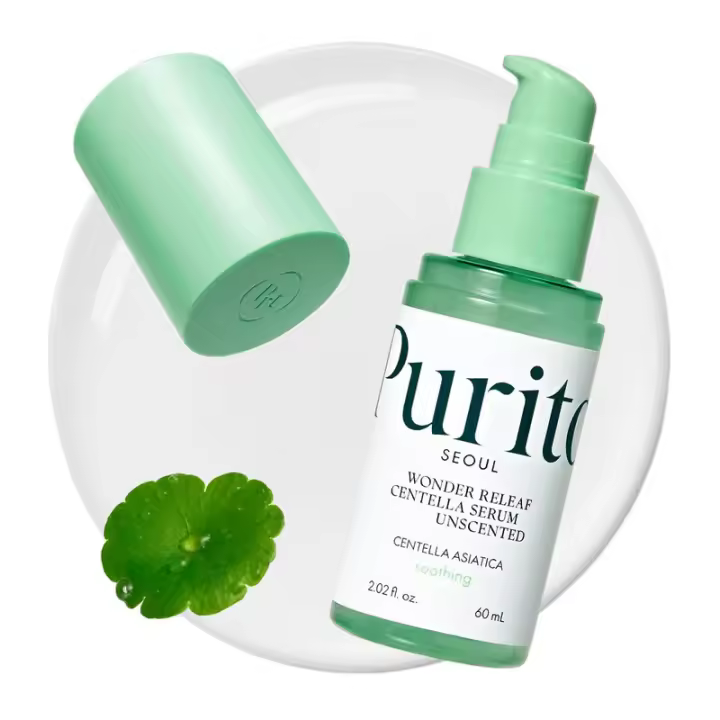 PURITO Centella Sérum sin perfume, Centella, Todo tipo, Ampolla, Calmante, Calmante, Sérum facial para rostro, Vegano y sin crueldad, - 1