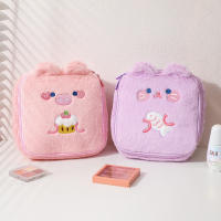 Bolso De Maquillaje Grande De Peluche Invierno Dibujos Animados Para Niñas Bolsa De Cosméticos Portátil Con Orejas De Conejo Bolsa De Lavado Y Estuche De Lápices - details 5