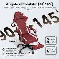 Silla Gaming Ergonómica Tejido de Alta Tecnología Silla de Oficina con Reposapiés Negro - details 16