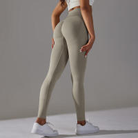 Leggings de yoga sin costuras para mujer, ropa deportiva de entrenamiento, pantalones deportivos de cintura alta - details 47