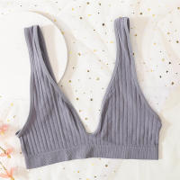 Sujetador sin costuras con cuello profundo para mujer, lencería sexy inalámbrica, bragas para dormir, sujetador push-up unisex, top corto. - details 12