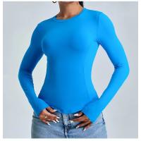 Fishbone Line Camiseta deportiva informal de manga larga para mujer, para Yoga, correr, gimnasio, ajustada, con cuello redondo, Top de entrenamiento - details 4