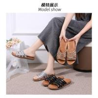 2025 Sandalias planas transpirables con diamantes de imitación - Zapatos de verano cómodos y bohemios para mujer para la playa, fiestas y uso diario, elegante moda primavera-verano - details 1