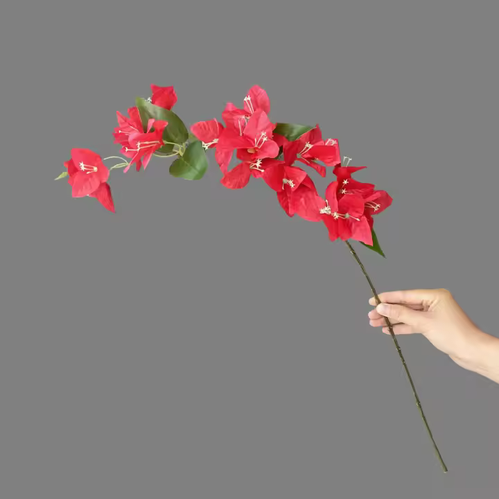 Nuevo 24/51 cabezas flor de simulación tacto Real 3D falso Bougainvillea Spectabilis multicolor 76cm flor de seda hogar - 1