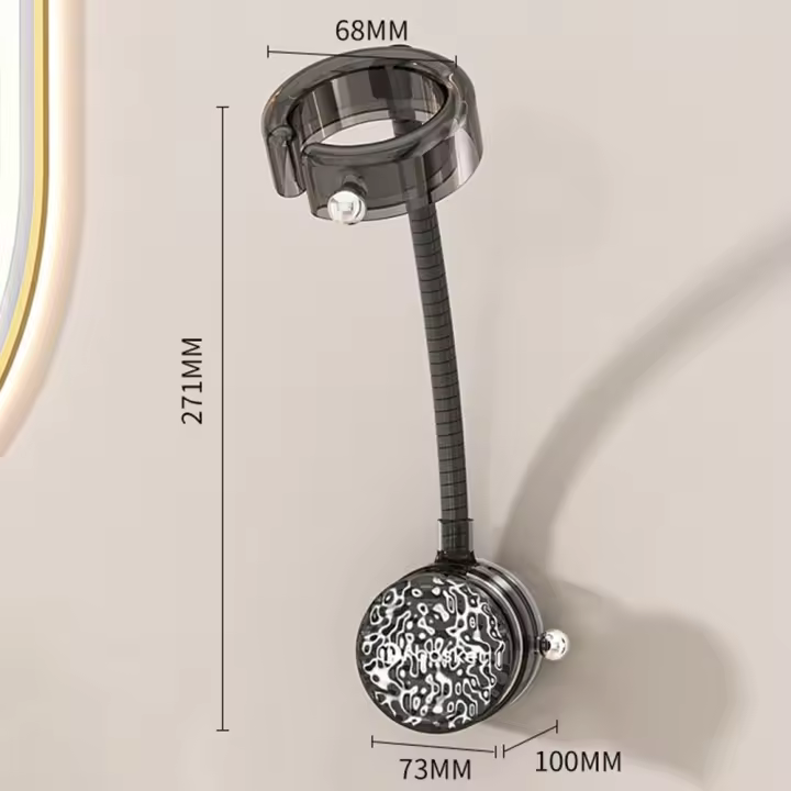Soporte para secador de pelo con ventosa, rotación de 360 ​​grados, manos libres, soporte de pared, soporte Universal ajustable para secador de pelo - 1