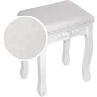 Elegante Mueble de Visteño Vintage Espejo Giratorio, Taburete Acolchado, 4 Cajones - details 2