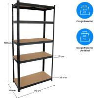 Estantería Modular de Acero Paquete 2, Antihumedad, Max 875Kg, 90x40x180cm - details 5