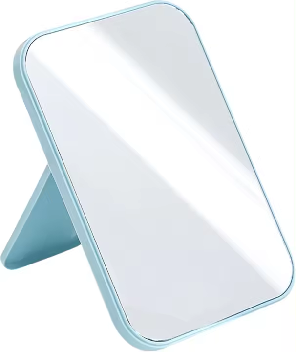 Mini espejo, espejo de mesa, múltiples opciones de visualización, plegable, para escritorio de oficina, tocador, viajes, camping - 1