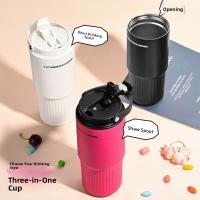 Taza de agua con pajita para coche de acero inoxidable 316, botella de agua aislada de doble bebida de 750ML, botella termo de gran capacidad a prueba de fugas - details 4