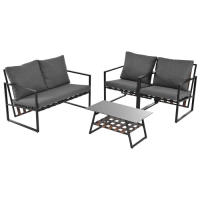 Conjunto de Muebles de Jardín para 4 Personas Sofá, Mesa de Café, Cojines - details 9