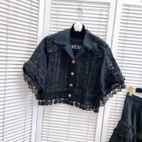 Conjunto de Vestido y Traje para Mujer de Dos Piezas Top Blanco, Falda Plisada, Abrigo de Encaje Bordado Moda de Verano 2025 - details 14