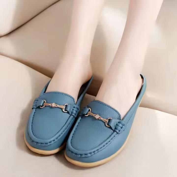 Zapatos informales de punto voladores redondos con cabeza plana para mujer, función de masaje para caminar al aire libre, ventas de cabinas de primavera - 1