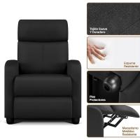 Sillón de Masaje Silla Relax Butaca Sofá Ajustable de Relajación con Función Reclinable para Sala de Estar y Dormitotio Gris - details 42